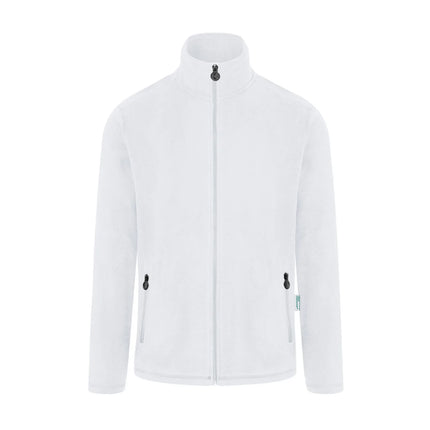 KARLOWSKY | Men's Work Fleece Jacket – White - XL - Recycled Polyester - 60°C Washable