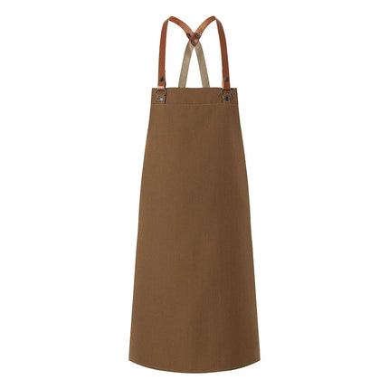 KARLOWSKY | Recycled Bib Apron Green Generation Cross-Back Leather Straps – Cinnamon - 70x85 cm