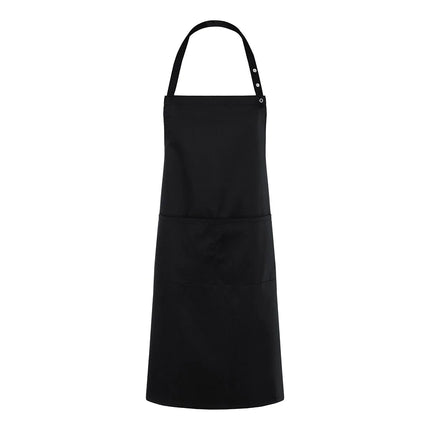 KARLOWSKY | Tenerife Bib Apron – Black - Adjustable Neck - 2 Pockets - One Size