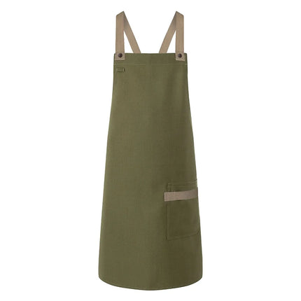 KARLOWSKY | Urban Twill Cross Back Bib Apron – Moss Green - 700×850 mm