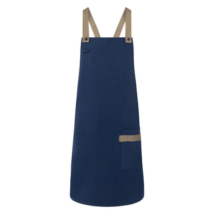 KARLOWSKY | Urban Twill Cross Back Bib Apron – Steel Blue - 700×850 mm