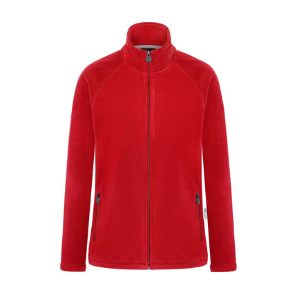 KARLOWSKY | Women's Workwear Fleece Jacket Warm‑Up – Red - XS - Recycled Polyester