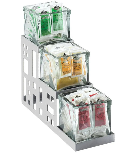 Kệ Hũ Gia Vị Cà Phê/Trà Cal-Mil 1604-55 Hình Chữ Nhật 3 Ngăn - Trong Suốt/Bạc