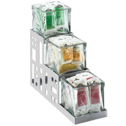 Kệ Hũ Gia Vị Cà Phê/Trà Cal-Mil 1604-55 Hình Chữ Nhật 3 Ngăn - Trong Suốt/Bạc