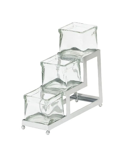 Kệ Hũ Gia Vị Cà Phê/Trà Cal-Mil 1803-4-49 Hình Chữ Nhật 3 Ngăn - Trong Suốt/Bạc