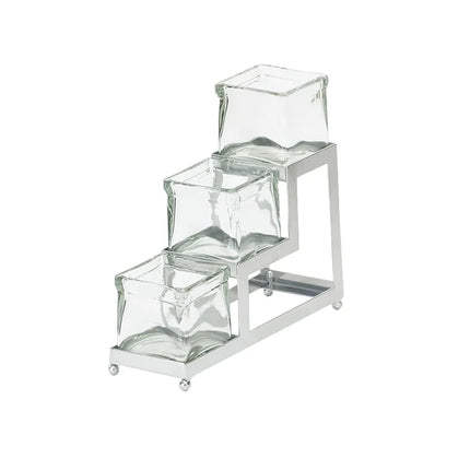 Kệ Hũ Gia Vị Cà Phê/Trà Cal-Mil 1803-4-49 Hình Chữ Nhật 3 Ngăn - Trong Suốt/Bạc