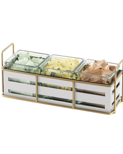 Kệ Hũ Gia Vị Cà Phê/Trà Cal-Mil 22091-15 Hình Chữ Nhật 3 Ngăn - Trong/Trắng