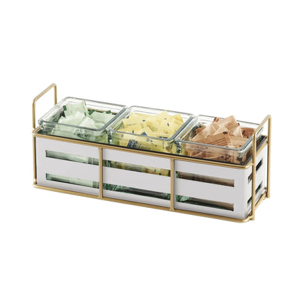 Kệ Hũ Gia Vị Cà Phê/Trà Cal-Mil 22091-15 Hình Chữ Nhật 3 Ngăn - Trong/Trắng