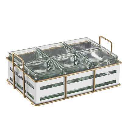 Kệ Hũ Gia Vị Cà Phê/Trà Cal-Mil 22092-15 Hình Chữ Nhật 6 Ngăn - Trong Suốt/Trắng