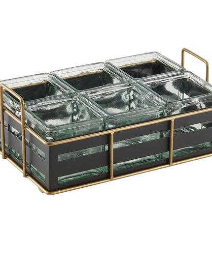 Kệ Hũ Gia Vị Cà Phê/Trà Cal-Mil 22092-90 Hình Chữ Nhật 6 Ngăn - Trong/Đen