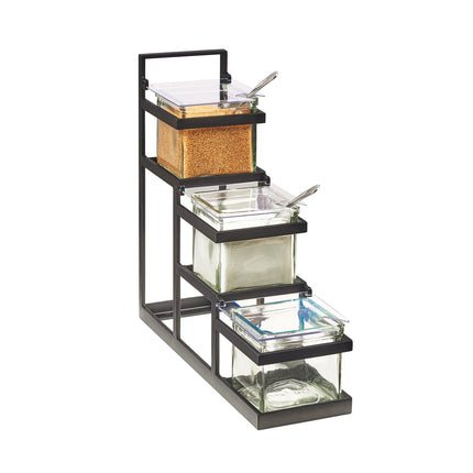 Kệ Hũ Gia Vị Cà Phê/Trà Cal-Mil 3605-13 Hình Chữ Nhật 3 Ngăn - Trong/Đen