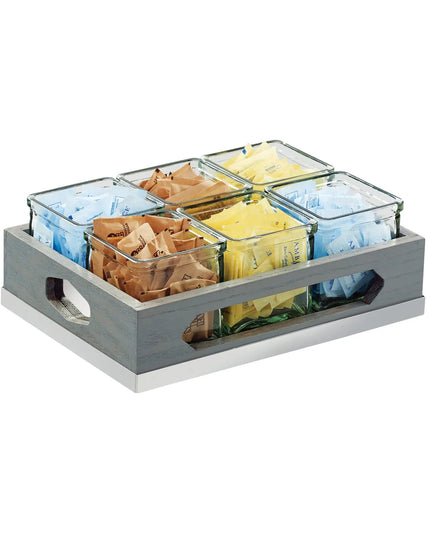 Kệ Hũ Gia Vị Cà Phê/Trà Cal-Mil 3805-83 Hình Chữ Nhật 6 Ngăn - Trong Suốt/Xám