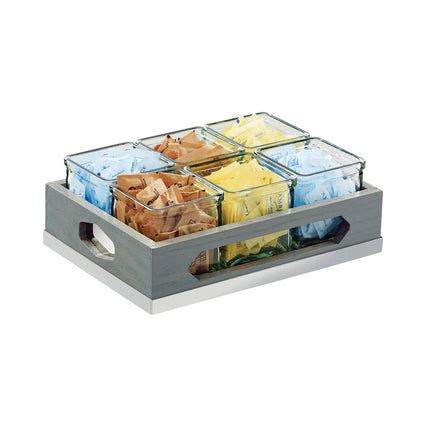 Kệ Hũ Gia Vị Cà Phê/Trà Cal-Mil 3805-83 Hình Chữ Nhật 6 Ngăn - Trong Suốt/Xám