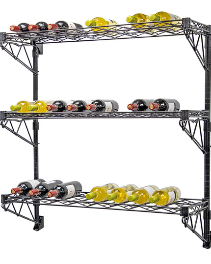 Kệ Rượu Vang Quantum Food Service Chứa 27 Chai Màu Đen WC34-1436WBK-3