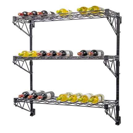 Kệ Rượu Vang Quantum Food Service Chứa 27 Chai Màu Đen WC34-1436WBK-3