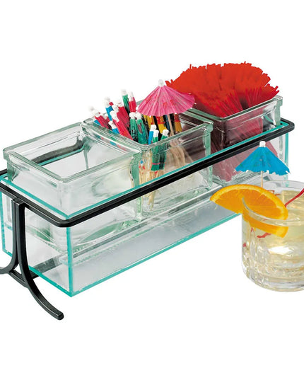 Kệ Trưng Bày Hũ Cà Phê/Trà 3 Ngăn Chữ Nhật Cal-Mil 1806-5-13 - Trong Suốt/Đen
