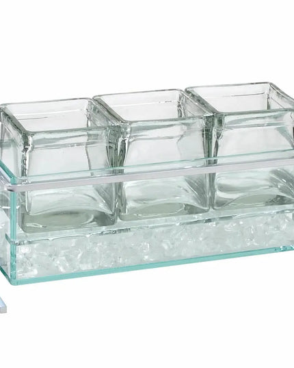Kệ Trưng Bày Hũ Cà Phê/Trà 3 Ngăn Chữ Nhật Cal-Mil 1806-5-39 - Trong Suốt/Bạc