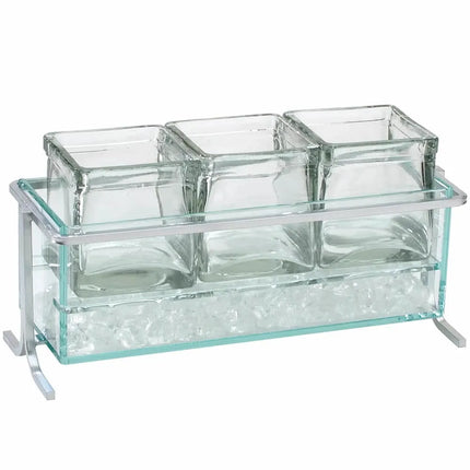 Kệ Trưng Bày Hũ Cà Phê/Trà 3 Ngăn Chữ Nhật Cal-Mil 1806-5-39 - Trong Suốt/Bạc