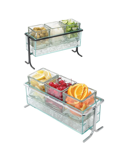 Kệ Trưng Bày Hũ Cà Phê/Trà 3 Ngăn Chữ Nhật Cal-Mil 1806-7-13 - Trong Suốt/Đen