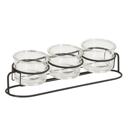 Kệ Trưng Bày Hũ Cà Phê/Trà 3 Ngăn Chữ Nhật Cal-Mil 22602-32-13 - Trong Suốt/Đen