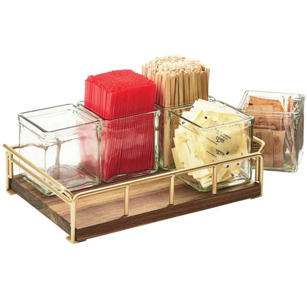 Kệ Trưng Bày Hũ Cà Phê/Trà 6 Ngăn Chữ Nhật Cal-Mil 3713-46 - Trong Suốt/Nâu