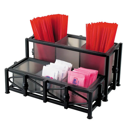 Kệ Trưng Bày Hũ Gia Vị Cà Phê/Trà Cal-Mil 1252 6 Ngăn Chữ Nhật - Trong Suốt/Đen