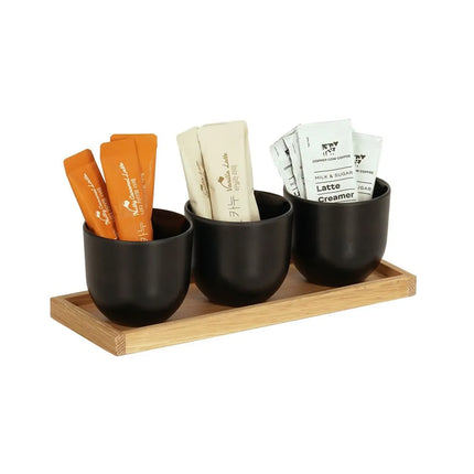 Kệ Trưng Bày Hũ Gia Vị Cà Phê/Trà Cal-Mil 23205-21 3 Ngăn Chữ Nhật - Đen/Gỗ Sồi