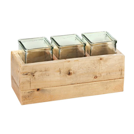 Kệ Trưng Bày Hũ Gia Vị Cà Phê/Trà Cal-Mil 3406-6 3 Ngăn Chữ Nhật - Trong Suốt/Be
