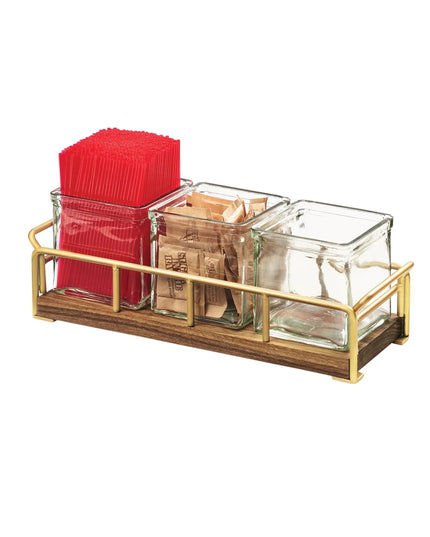 Kệ Trưng Bày Hũ Gia Vị Cà Phê/Trà Cal-Mil 3714-46 3 Ngăn Chữ Nhật - Trong Suốt/Nâu