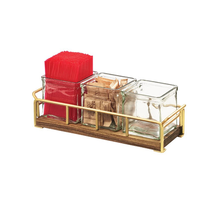 Kệ Trưng Bày Hũ Gia Vị Cà Phê/Trà Cal-Mil 3714-46 3 Ngăn Chữ Nhật - Trong Suốt/Nâu
