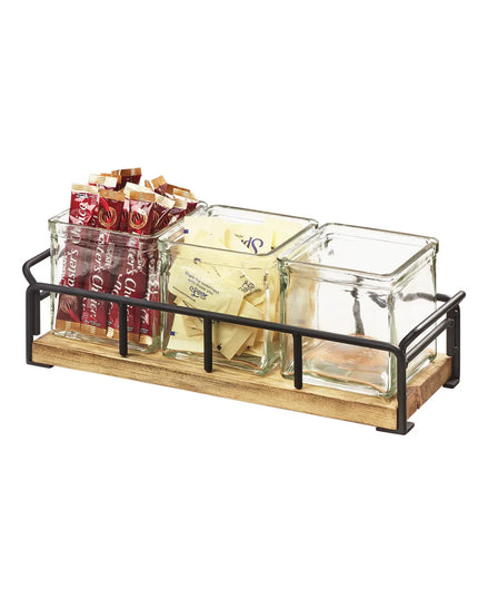 Kệ Trưng Bày Hũ Gia Vị Cà Phê/Trà Cal-Mil 3714-99 3 Ngăn Chữ Nhật - Trong Suốt/Be