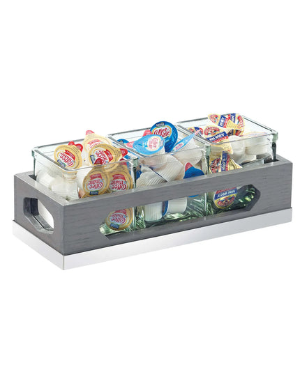 Kệ Trưng Bày Hũ Gia Vị Cà Phê/Trà Cal-Mil 3806-83 3 Ngăn Chữ Nhật - Trong Suốt/Xám