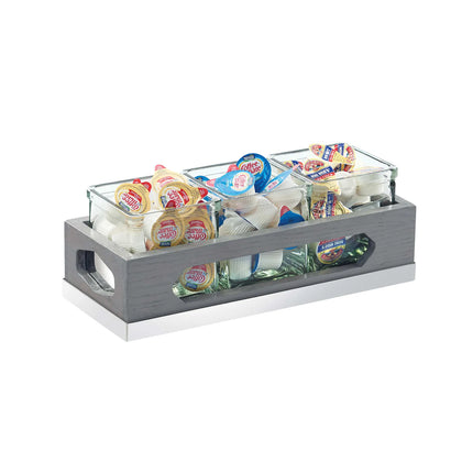 Kệ Trưng Bày Hũ Gia Vị Cà Phê/Trà Cal-Mil 3806-83 3 Ngăn Chữ Nhật - Trong Suốt/Xám