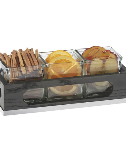 Kệ Trưng Bày Hũ Gia Vị Cà Phê/Trà Cal-Mil 3806-87 3 Ngăn Chữ Nhật - Trong Suốt/Xám