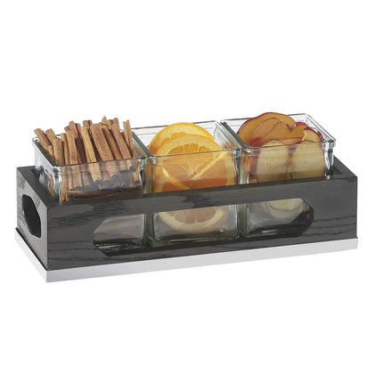 Kệ Trưng Bày Hũ Gia Vị Cà Phê/Trà Cal-Mil 3806-87 3 Ngăn Chữ Nhật - Trong Suốt/Xám