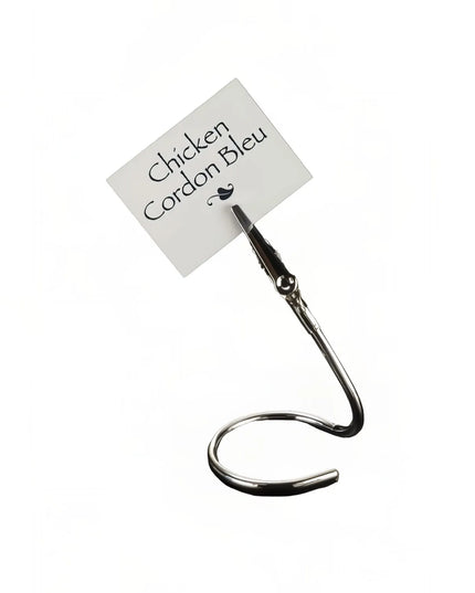 Kẹp Thẻ Kẹp Cá Sấu American Metalcraft SAC40 10.2 cm, Đế Xoắn Ốc, Chrome