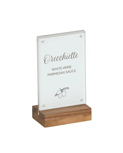 Kẹp Thực Đơn Để Bàn Cal-Mil 23185-46-78 10.2 x 16.5 cm Acrylic Gỗ Walnut