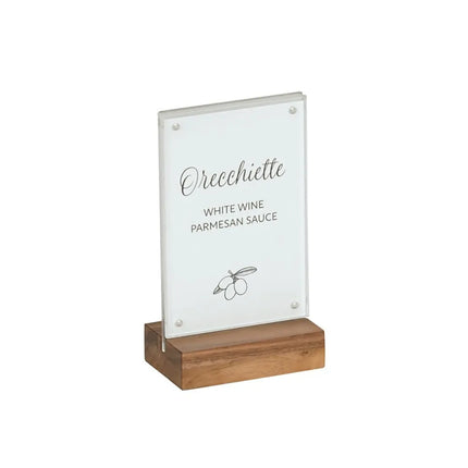 Kẹp Thực Đơn Để Bàn Cal-Mil 23185-46-78 10.2 x 16.5 cm Acrylic Gỗ Walnut
