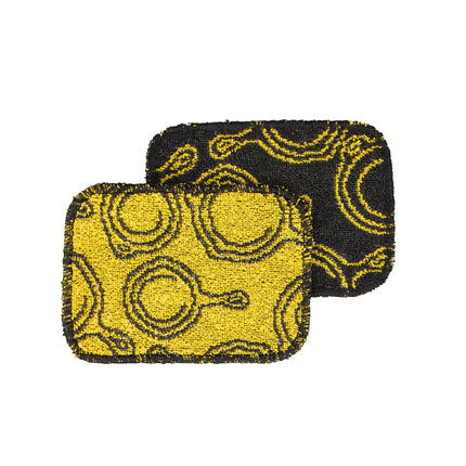 Khăn Cọ Bếp Cotton Đen Vàng Lodge AESCRUB 16.5 x 11.5 cm