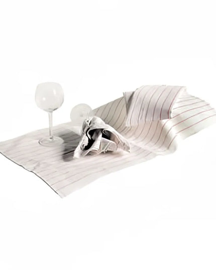 Khăn Lau Ly Cotton Trắng Không Xơ Sọc Đỏ Chef Revival 702GT 40 x 74 cm