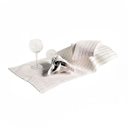 Khăn Lau Ly Cotton Trắng Không Xơ Sọc Đỏ Chef Revival 702GT 40 x 74 cm