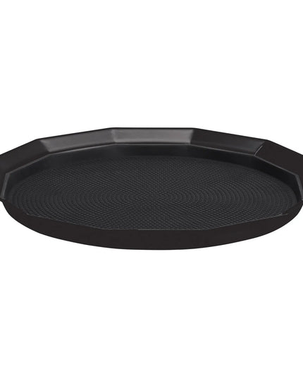 Khay Chống Trượt Service Ideas TRPN1412RIBSBX 35.6 cm, Inox, Lót Cao Su Tháo Rời, Đen Onyx
