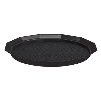 Khay Chống Trượt Service Ideas TRPN1412RIBSBX 35.6 cm, Inox, Lót Cao Su Tháo Rời, Đen Onyx
