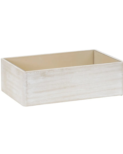 Khay Đựng Đá Chữ Nhật Cal-Mil 22421-12-113 - 50.8 cm x 30.5 cm x 16.5 cm, Gỗ Thông, Sơn Trắng