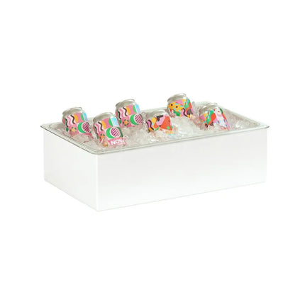 Khay Đựng Đá Chữ Nhật Cal-Mil 23712-12-15 - 30.5 cm x 50.8 cm x 15.2 cm, Kim Loại, Trắng