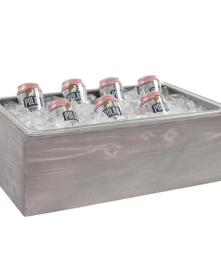 Khay Đựng Đá Chữ Nhật Cal-Mil 3360-12-110 Kèm Khay Đá Trong - 54.6 cm x 31.8 cm x 15.2 cm, Gỗ Thông, Màu Gray Wash
