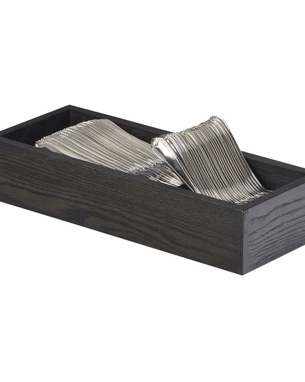 Khay Đựng Dao Muỗng Nĩa Cal-Mil 3819-87 2 Ngăn 38.7 x 14 cm Gỗ Sồi Màu Xám Đậm