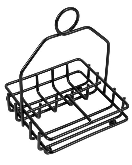 Khay Đựng Gia Vị Chữ Nhật 2 Ngăn Tablecraft 593RBK - Kim Loại, Đen