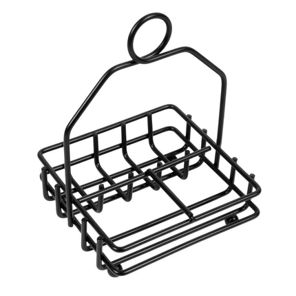 Khay Đựng Gia Vị Chữ Nhật 2 Ngăn Tablecraft 593RBK - Kim Loại, Đen