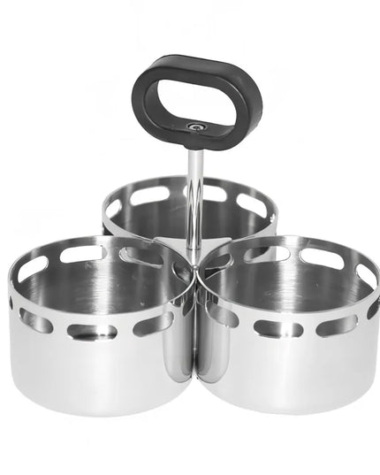 Khay Đựng Gia Vị Tròn 3 Ngăn Service Ideas SM-72 Thép Không Gỉ
